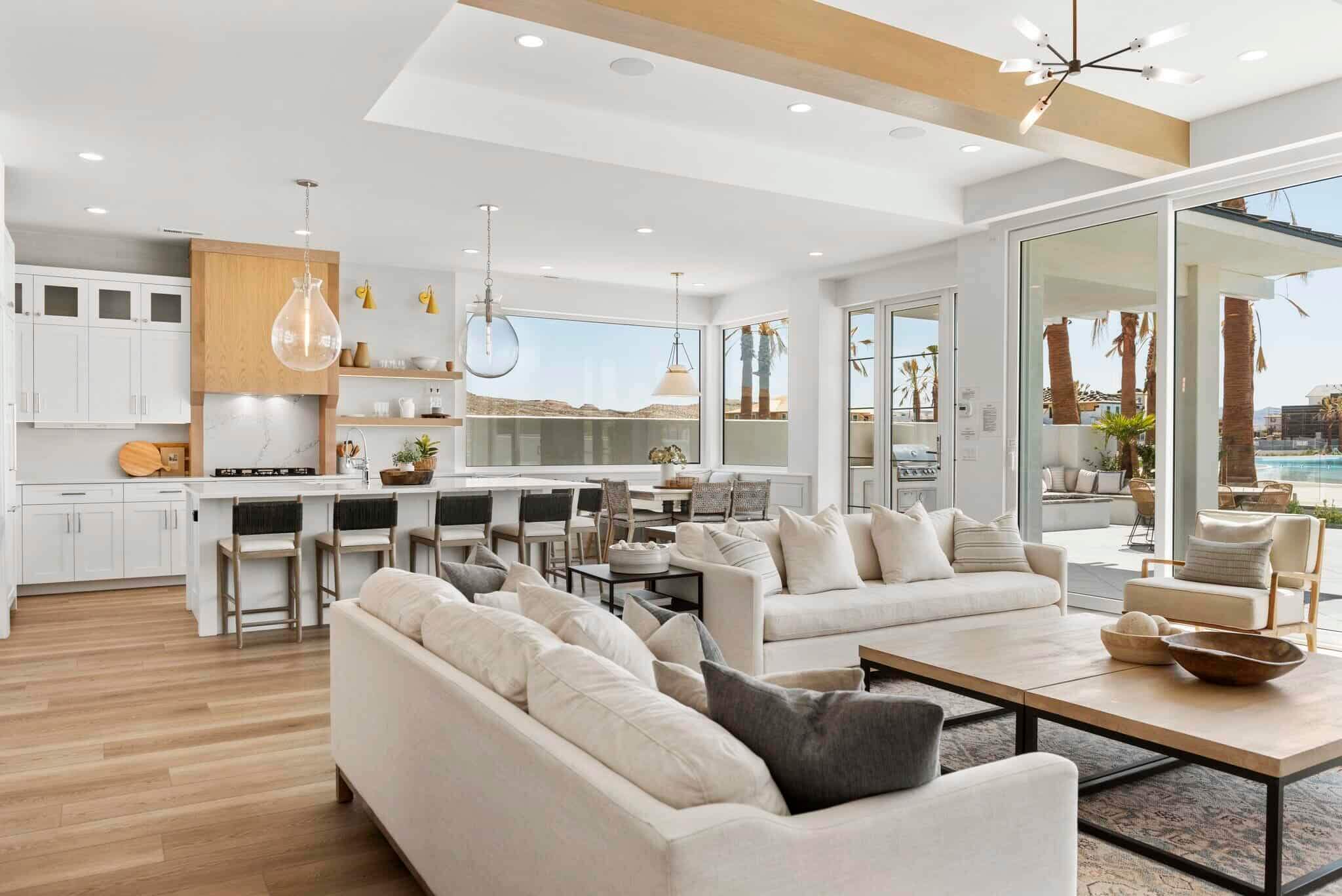 living room and kitchen