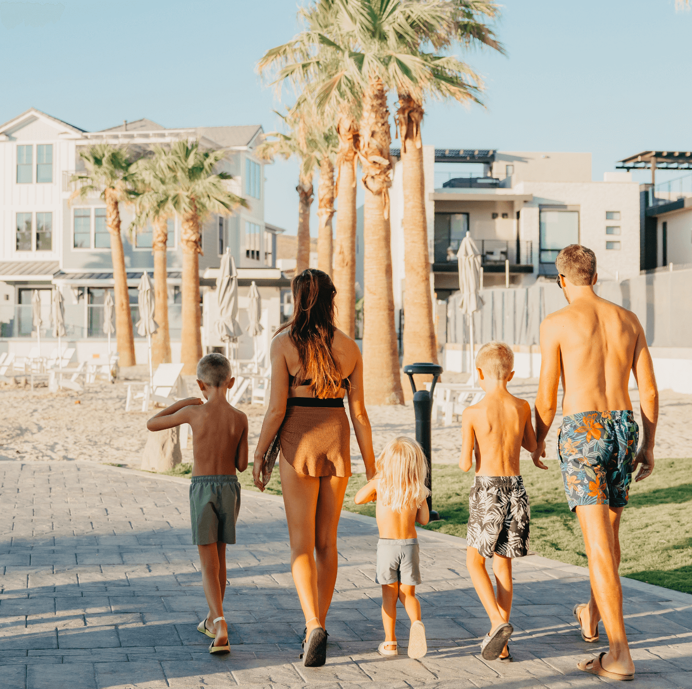 family walking