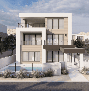 exterior of a nightly rental at desert color