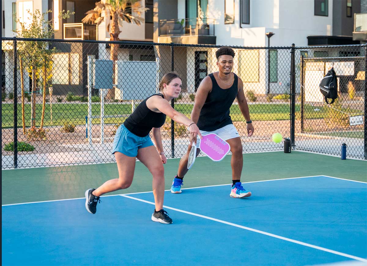 Desert Color Pickleball players on new pickleball courts