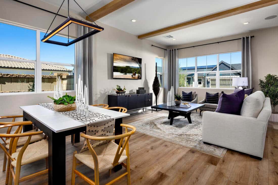 living room of a active adult home at desert color