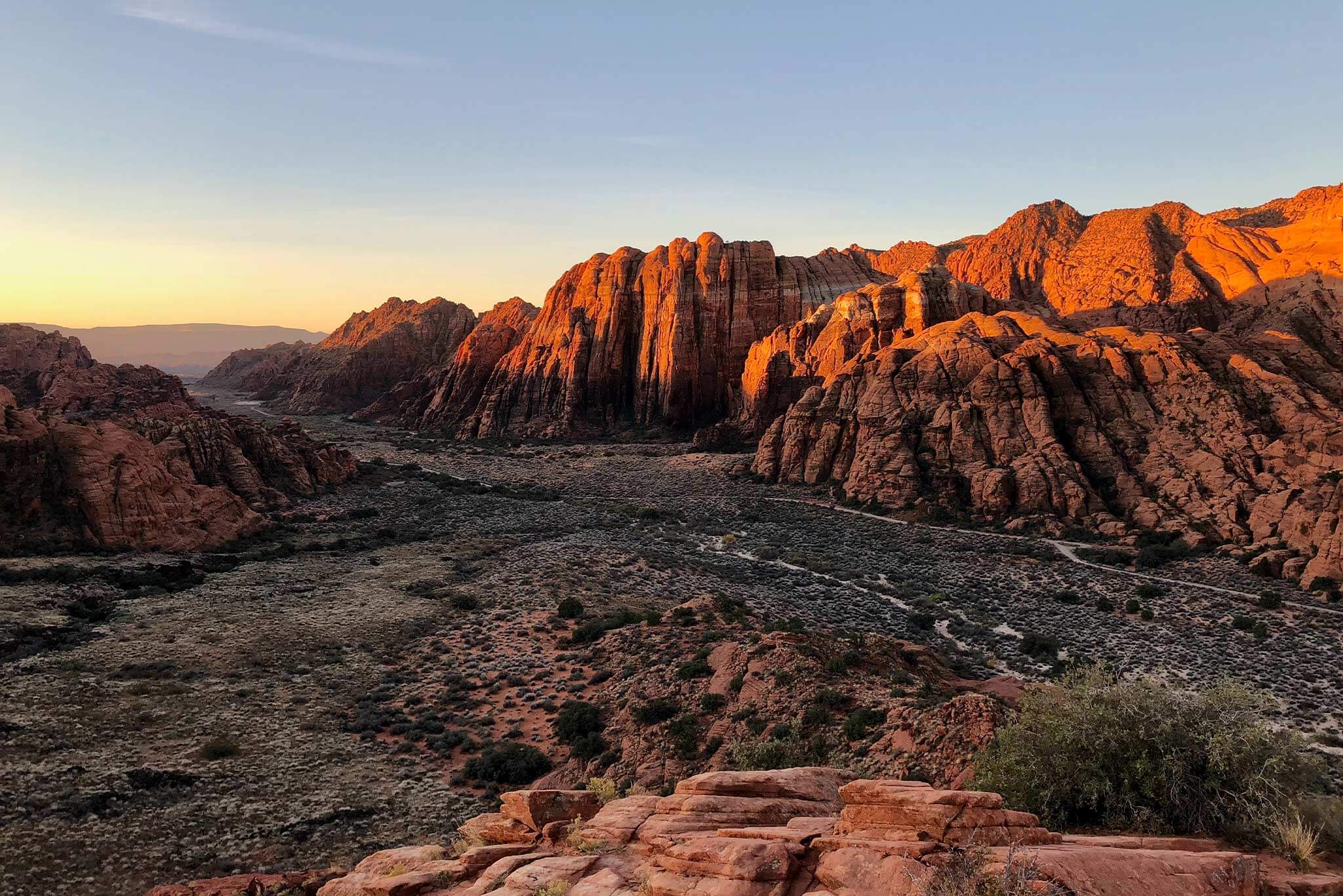 Sunset at snow canyon state park