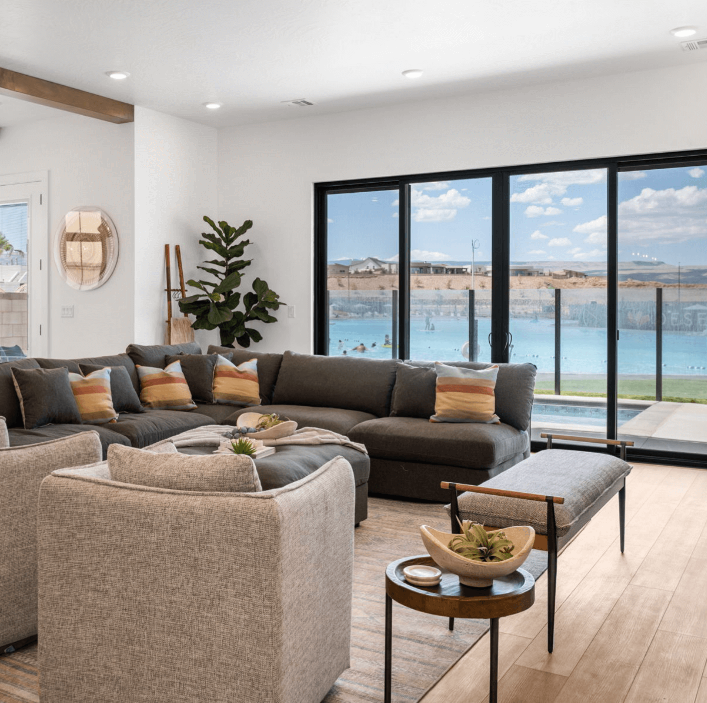 living room of a house at desert color