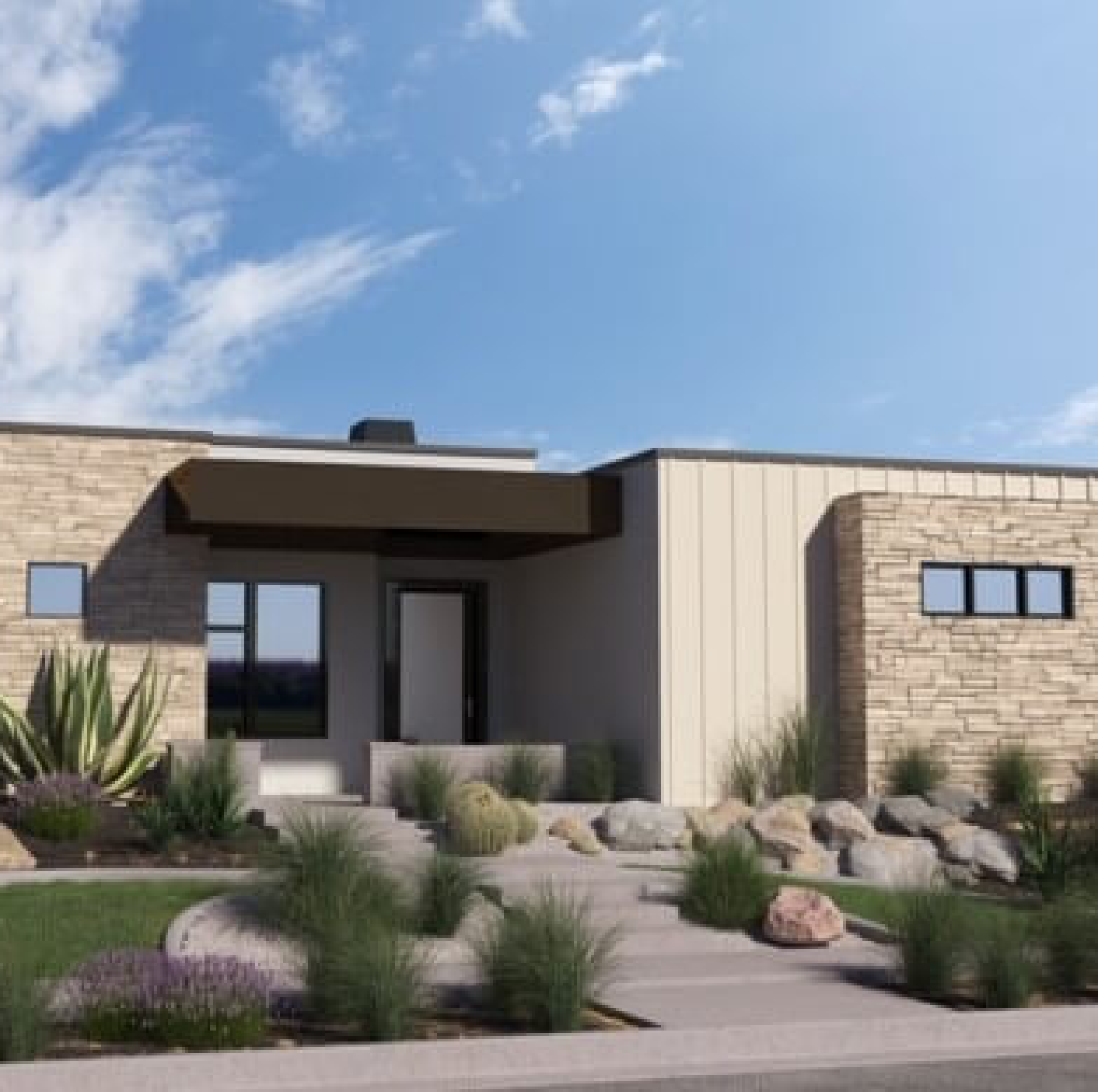 a single family home in the desert color community