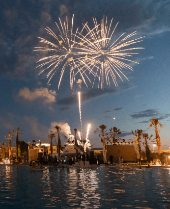 fireworks at desert color