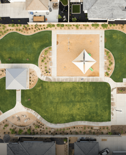 Arial view of a playground