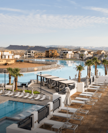 arial view of the lagoon at desert color