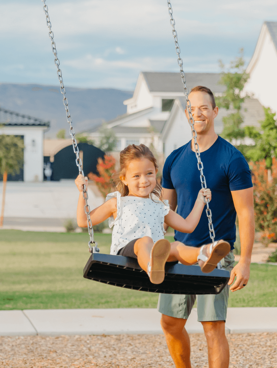 Father and Daughter enjoying at park at desert color