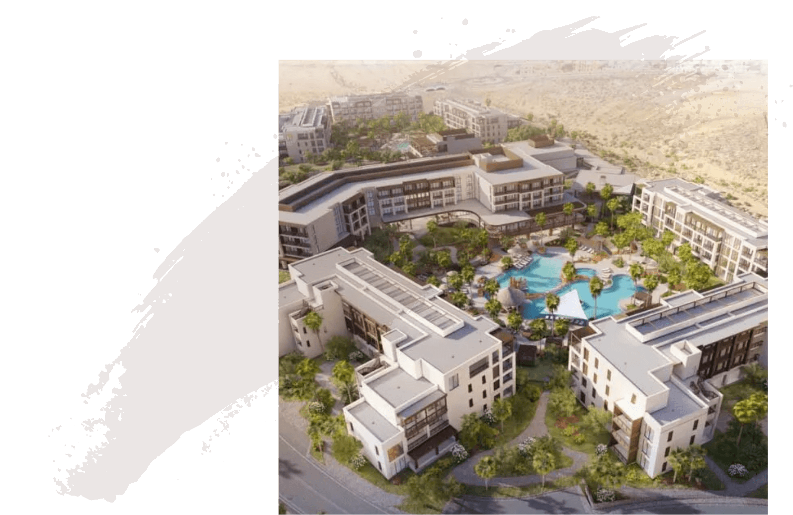 Arial view of luxury homes at desert color