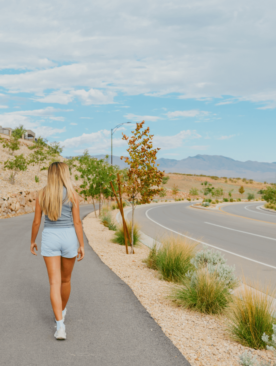 person enjoying a trail at desert color