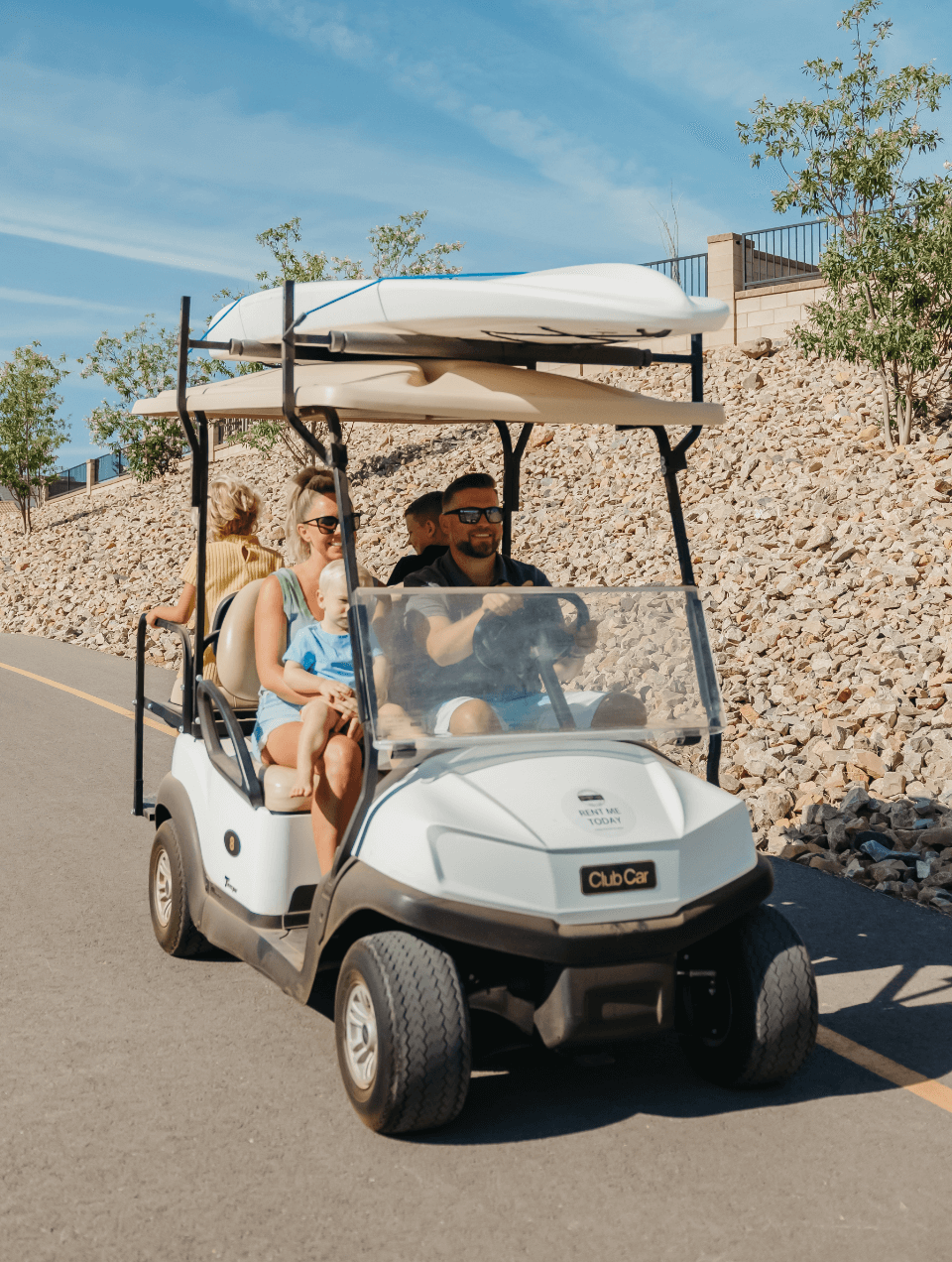 family enjoying a trail at desert color