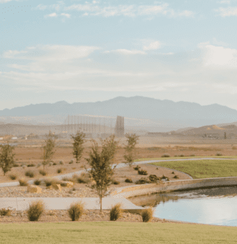 Arial view of a pond
