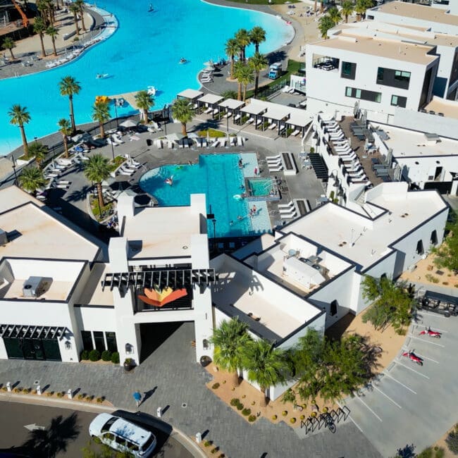 Aerial photo of the Desert Color community showing a large residential complex.